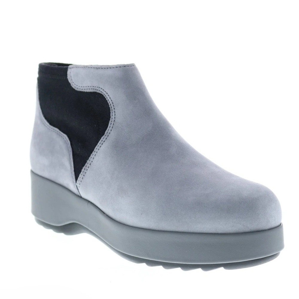 Camper Dessa Gray Suede Euro Slip On Ankle Booties